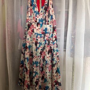 Colorful Walrus Print Dress Unique Vintage